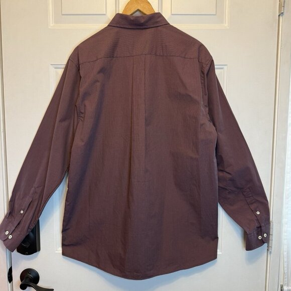 ROWM Men's Long Sleeve Shirt Cotton Small Plaid Purple/Blue - Sz L NWT - Picture 2 of 14